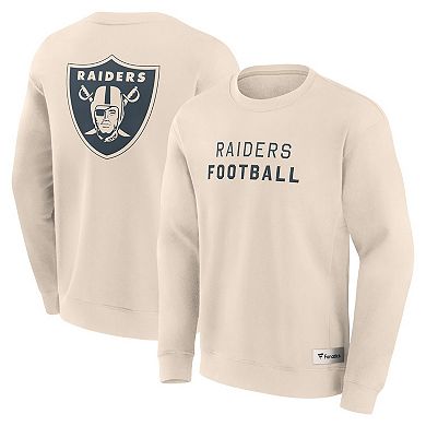 Men's Fanatics Cream Las Vegas Raiders Elements Future Ground Lettering Pullover Sweatshirt