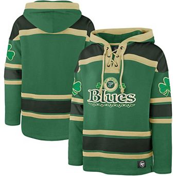 Men's '47 Kelly Green St. Louis Blues St. Patrick's Day McLucky Superior Lacer Pullover Hoodie