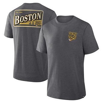 Men's Fanatics Heather Charcoal Boston Bruins Fan Lanes Tri-Blend T-Shirt