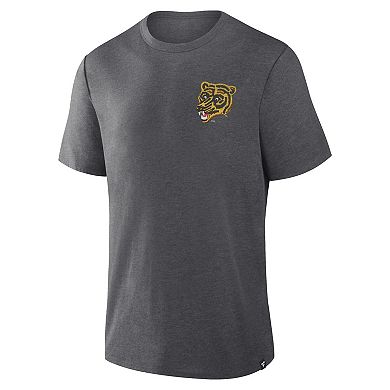 Men's Fanatics Heather Charcoal Boston Bruins Fan Lanes Tri-Blend T-Shirt