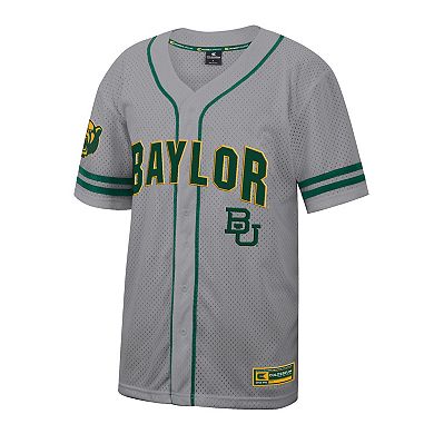 Men's Colosseum Gray Baylor Bears Free Spirited Baseball Jersey