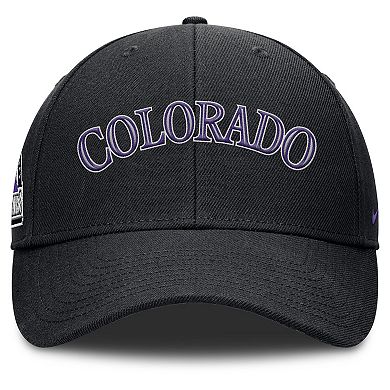 Men's Nike Black Colorado Rockies Rise Gaberdine Adjustable Hat