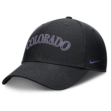 Men's Nike Black Colorado Rockies Rise Gaberdine Adjustable Hat