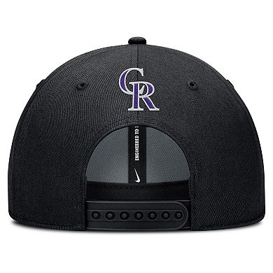 Men's Nike Black Colorado Rockies Rise Gaberdine Adjustable Hat
