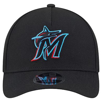 Men's New Era Black Miami Marlins 9FORTY M-Crown Adjustable Hat