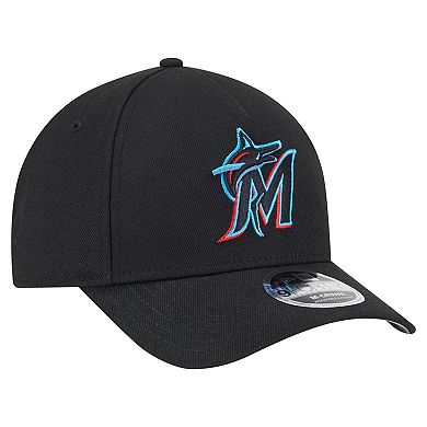 Men's New Era Black Miami Marlins 9FORTY M-Crown Adjustable Hat