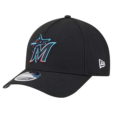 Men's New Era Black Miami Marlins 9FORTY M-Crown Adjustable Hat