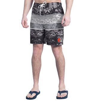 Men's G-III Sports by Carl Banks Black/Gray Cleveland Browns Horizon Volley Swim Shorts
