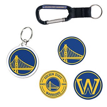 WinCraft Golden State Warriors 5-Pack Key Ring and Fridge Magnet Set