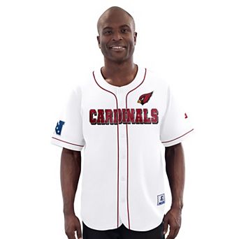 Men's Starter White Arizona Cardinals Relay Full-Button Baseball Jersey