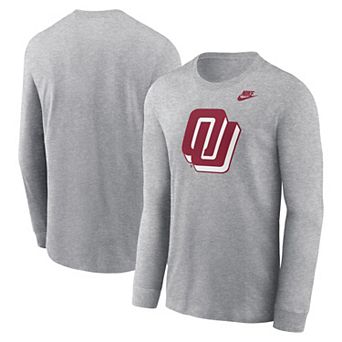 Men's Nike Heather Gray Oklahoma Sooners Alternate Logo Long Sleeve T-Shirt