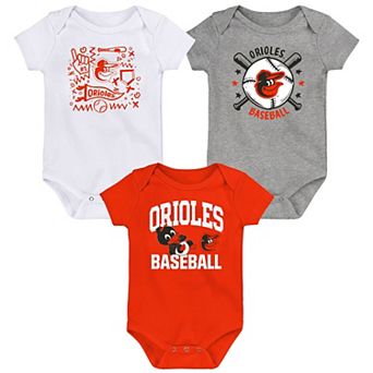 Infant Orange Baltimore Orioles Batter Up 3-Pack Bodysuit Set