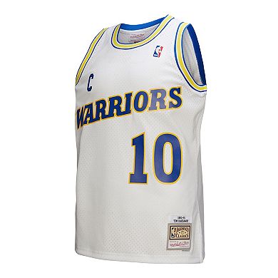 Men's Mitchell & Ness Tim Hardaway White Golden State Warriors Hardwood Classics 1990/91 Swingman Jersey