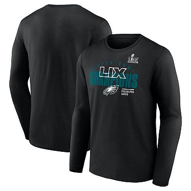 Men's Fanatics Black Philadelphia Eagles Super Bowl LIX Champions Legacy Iconic Victory Long Sleeve T-Shirt