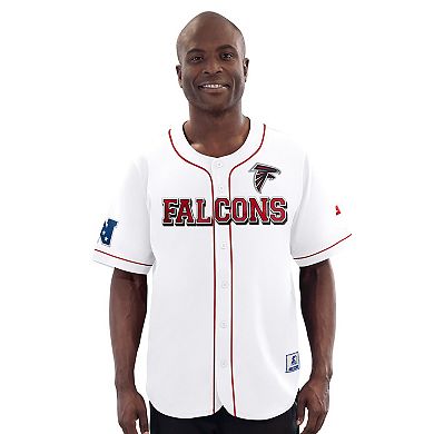 Men's Starter White Atlanta Falcons Relay Full-Button Baseball Jersey