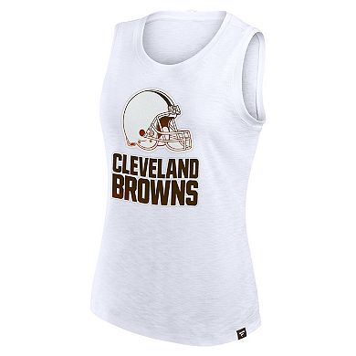 Women's Fanatics White Cleveland Browns Slub Tank Top