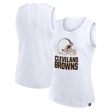 Women's Fanatics White Cleveland Browns Slub Tank Top