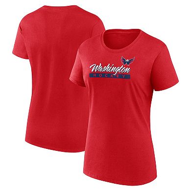 Women's Fanatics Red Washington Capitals Risk Cotton T-Shirt