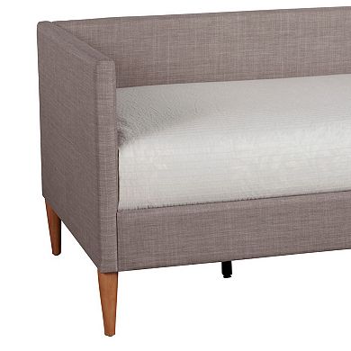 Daybed with Wooden Frame and Fabric Upholstery, Dark Gray
