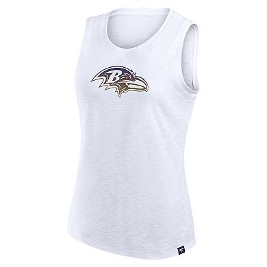 Women's Fanatics White Baltimore Ravens Slub Tank Top