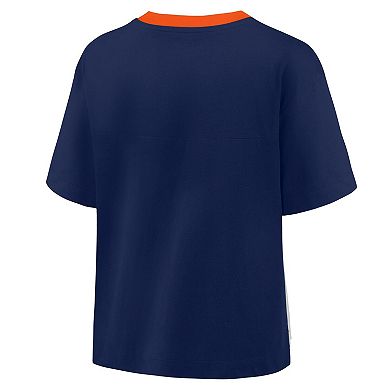Women's Fanatics Navy/Graphite Houston Astros Oversized Race To Win V-Neck T-Shirt