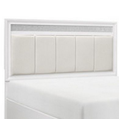 Ani Queen Platform Bed, Tufted Headboard, 2 Drawer Low Footboard, White