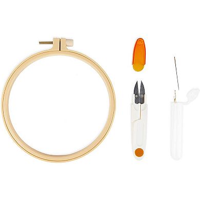 14 Piece Set Embroidery Starter Kit For Beginners Cross Stitch Stamped Diy Craft