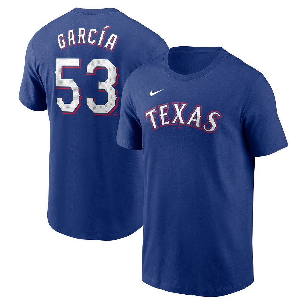 Men's Nike Adolis Garc _a Royal Texas Rangers Fuse Name & Number T