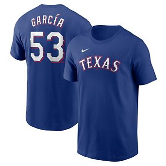 Men's Nike Adolis Garc�_a Royal Texas Rangers Fuse Name & Number T-Shirt