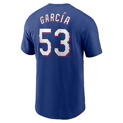 Men's Nike Adolis Garc _a Royal Texas Rangers Fuse Name & Number T