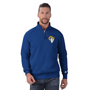 Men's Starter Royal Los Angeles Rams Classic Quarter-Zip Pullover Sweatshirt