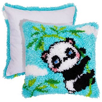 5 pc Panda Latch Hook Kit for Adults Kids Beginners, 15.7 x 15.7 inches