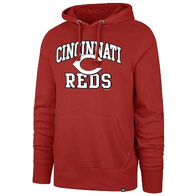 Men's '47 Red Cincinnati Reds Velocity Headline Pullover Hoodie