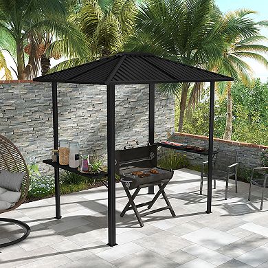 Outsunny 6' X 8' Hardtop Grill Gazebo With Metal Roof And Aluminum Frame