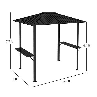 Outsunny 6' X 8' Hardtop Grill Gazebo With Metal Roof And Aluminum Frame