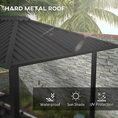Outsunny 6' X 8' Hardtop Grill Gazebo With Metal Roof And Aluminum Frame