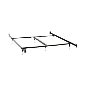 Bed Frame, Queen or King, 6 Metal Legs with Adjustable Glides, Matte Black