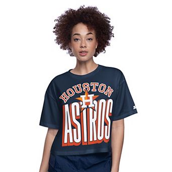 Women's Starter Navy Houston Astros Play the Ball Boxy Cropped T-Shirt