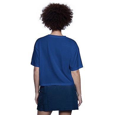 Women's Starter Royal Chicago Cubs Play the Ball Boxy Cropped T-Shirt