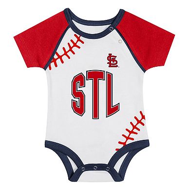 "Newborn & Infant St. Louis Cardinals Tied Up Bodysuit, Bib & Bootie Set"