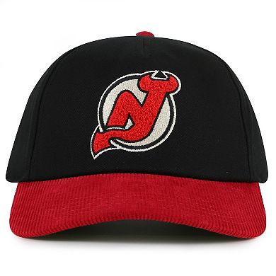 Men's American Needle Black/Red New Jersey Devils Burnett Adjustable Hat