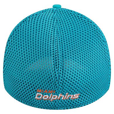 Men's New Era Aqua Miami Dolphins Game Day Linear 39THIRTY Flex Hat