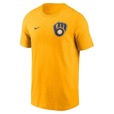 Men's Nike Gold Milwaukee Brewers 2-Hit T-Shirt