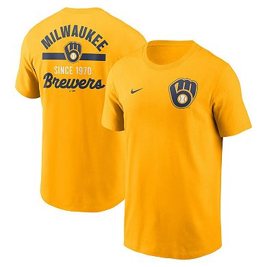 Men's Nike Gold Milwaukee Brewers 2-Hit T-Shirt