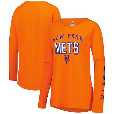 Women's Fanatics Orange New York Mets Team Long Sleeve T-Shirt