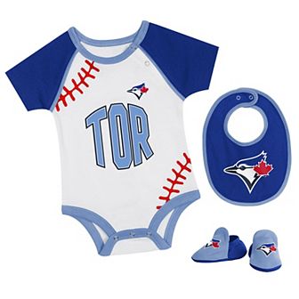 "Newborn & Infant Toronto Blue Jays Tied Up Bodysuit, Bib & Bootie Set"