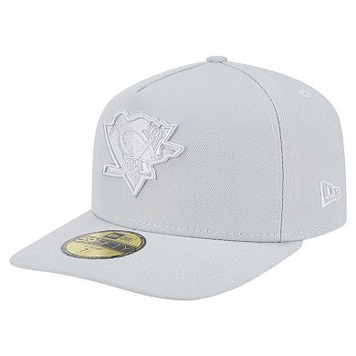 Men's New Era Gray Pittsburgh Penguins Color Pack A-Frame 59FIFTY Fitted Hat