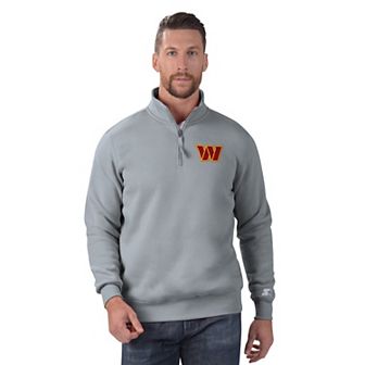 Men's Starter Gray Washington Commanders Classic Quarter-Zip Pullover Sweatshirt