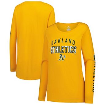 Women's Fanatics Gold Oakland Athletics Team Long Sleeve T-Shirt