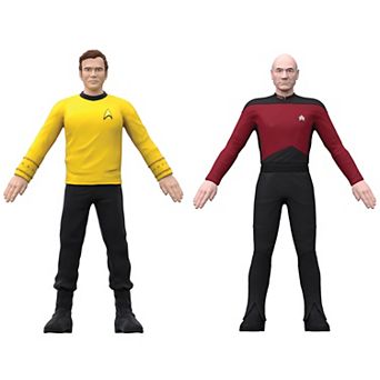 FleXfigs: Captain Kirk & Captain Picard 2 Character Pack Articulated Action Figures